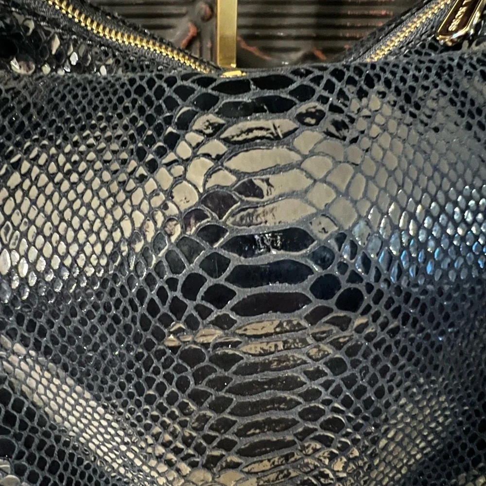 Michael Kors Black Snakeskin Embossed Shoulder Bag NWOT